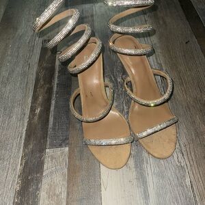 Jennifer Lopez Silver Rhinestone Heels